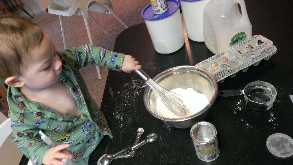 Kyler making pancakes